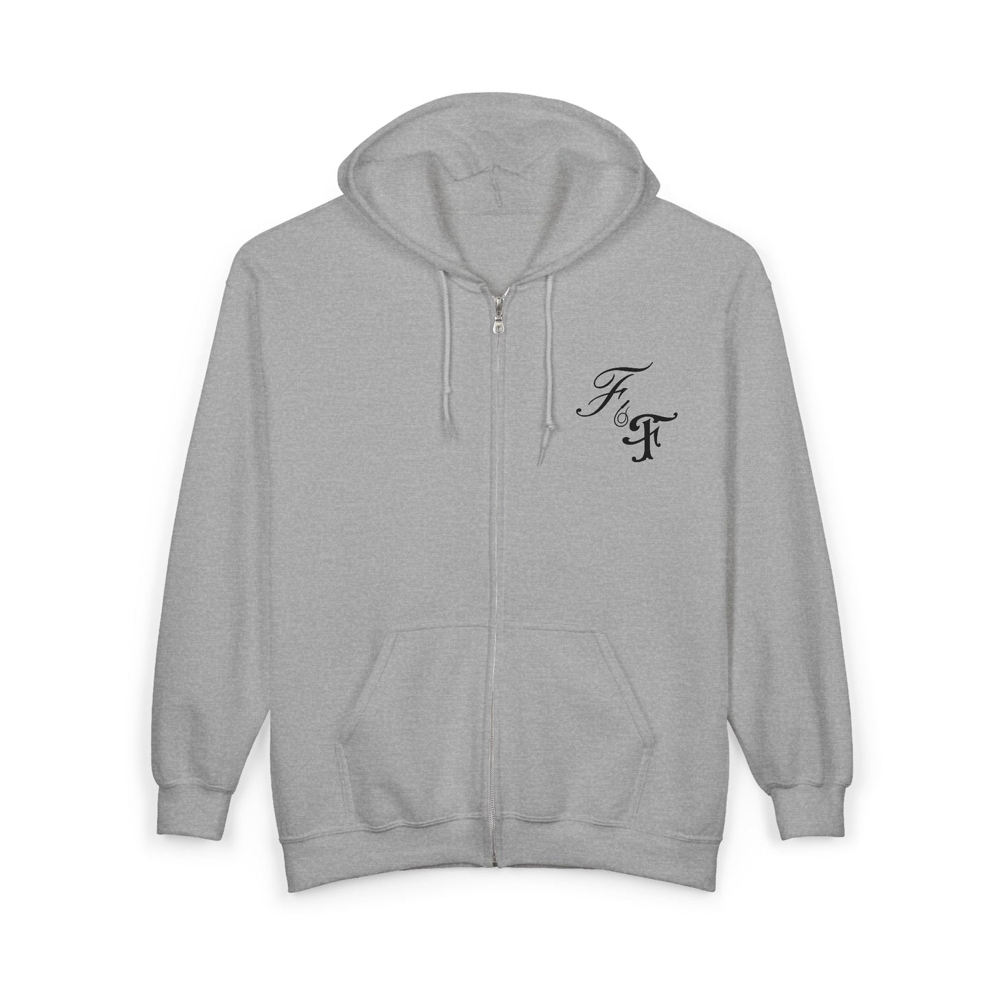 F & F Front Logo Monogram Full Zip Unisex Hoodie