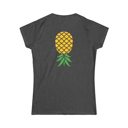 Upside-Down Pineapple - Softstyle Fitted Tee (Two Sided Print)