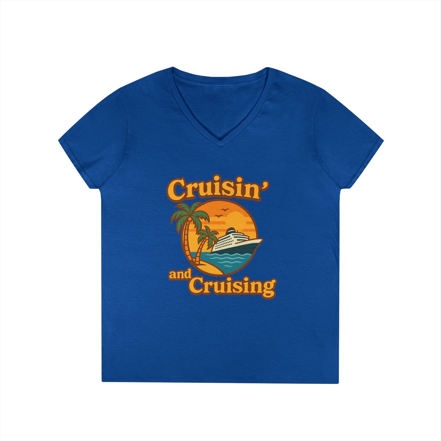 Cruisin' and Cruising - Fitted V-Neck Tee