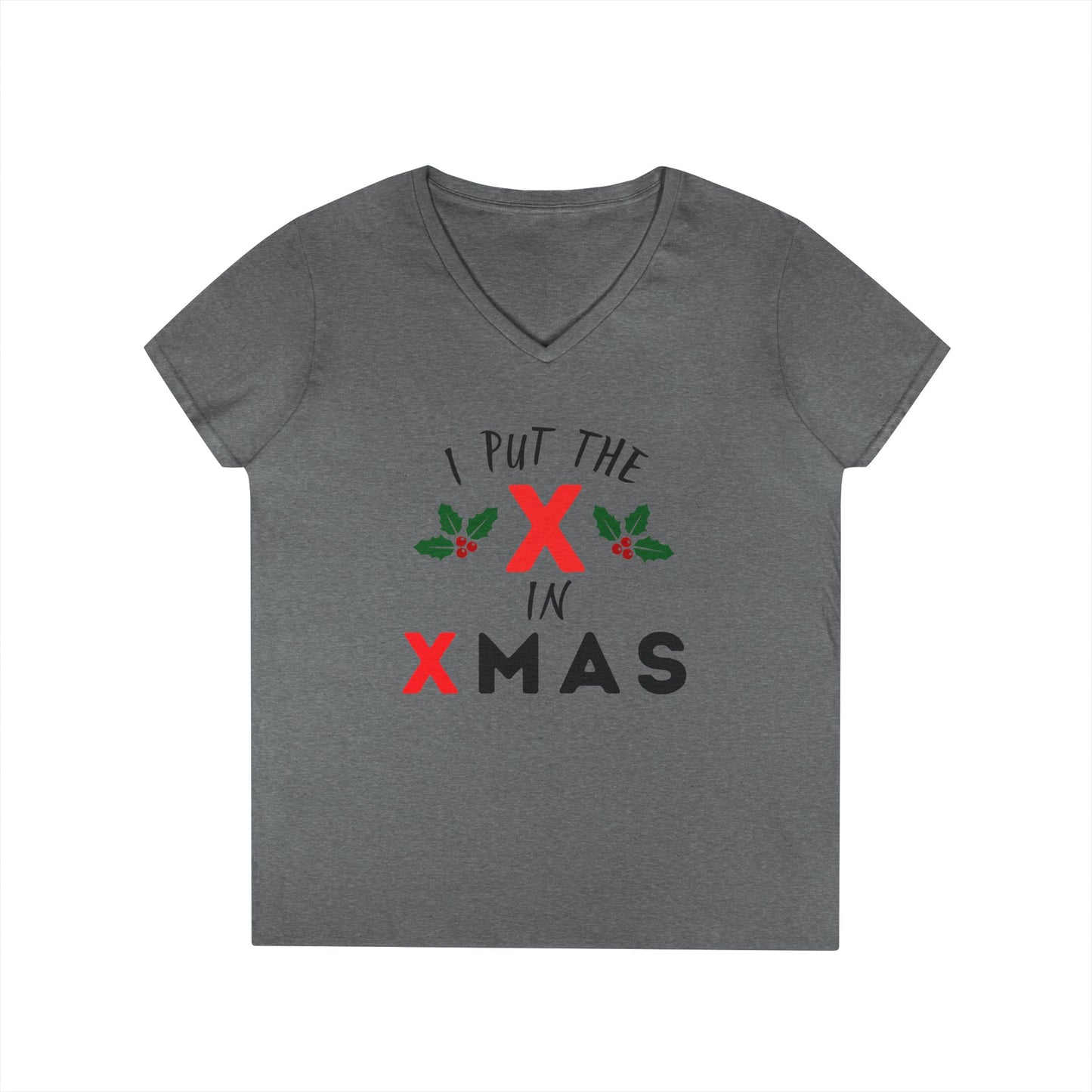I Put the X in Xmas - Fitted V-Neck T-Shirt